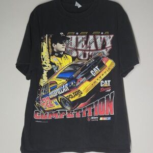 Vintage Cat Ward Burton Bill Davis Racing NASCAR T Shirt Size XL Heavy Duty 2001